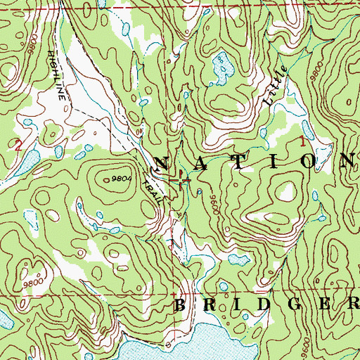 Topographic Map of Little Fall Creek, WY