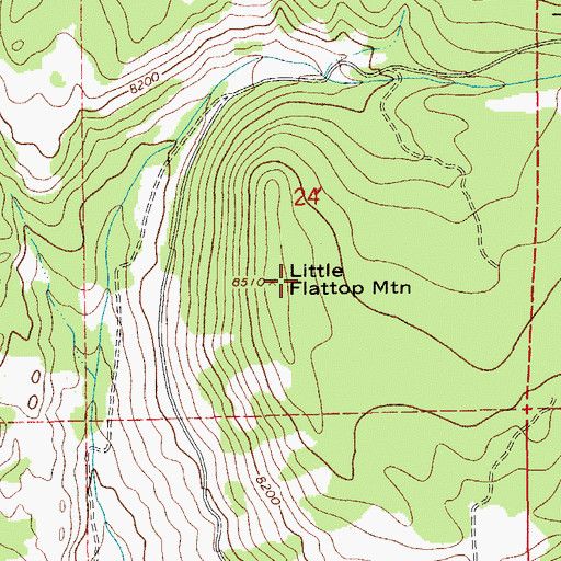 Topographic Map of Little Flattop Mountain, WY