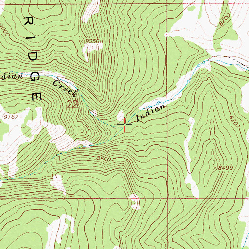 Topographic Map of Little Indian Creek, WY
