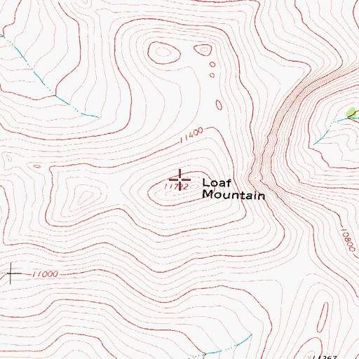 Topographic Map of Loaf Mountain, WY