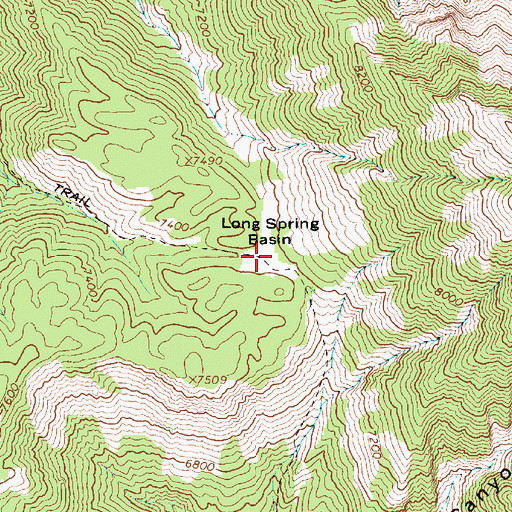 Topographic Map of Long Spring Basin, WY