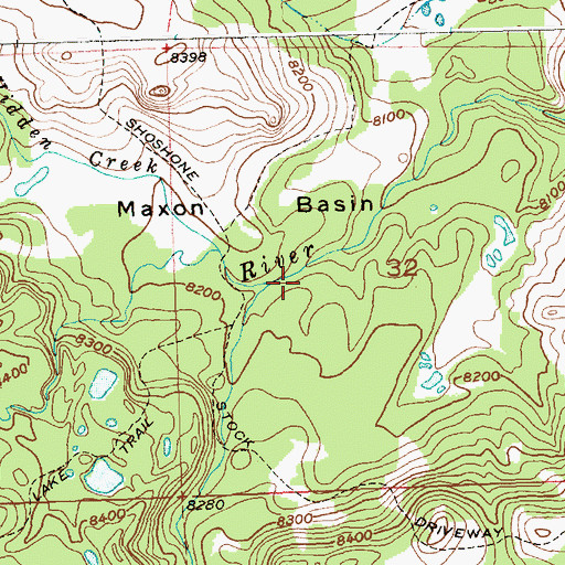 Topographic Map of Louis Creek, WY
