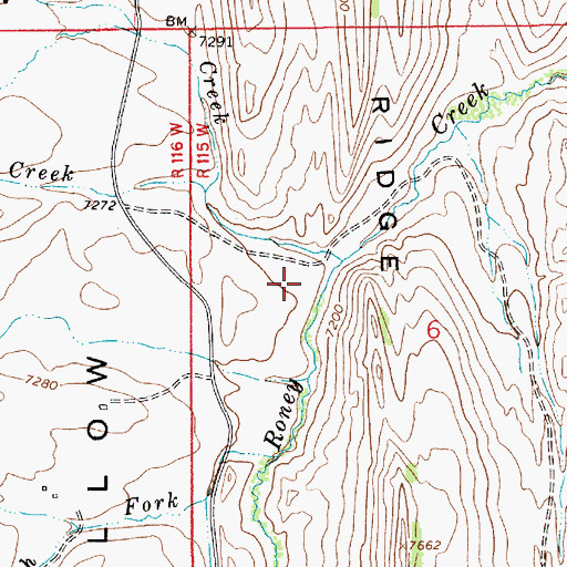Topographic Map of Mammoth Hollow, WY