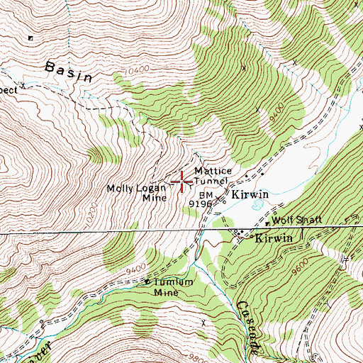 Topographic Map of Mattice Tunnel, WY