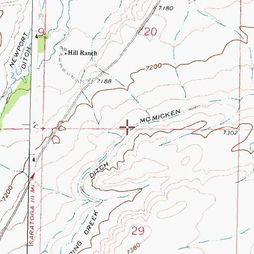 Topographic Map of Mcmicken Ditch, WY