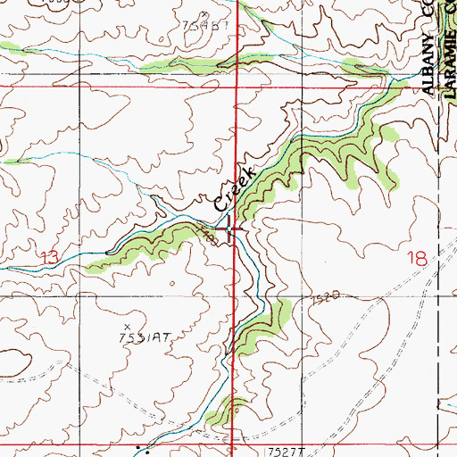 Topographic Map of Meadow Fork Branch, WY
