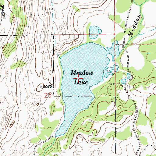 Topographic Map of Meadow Lake, WY
