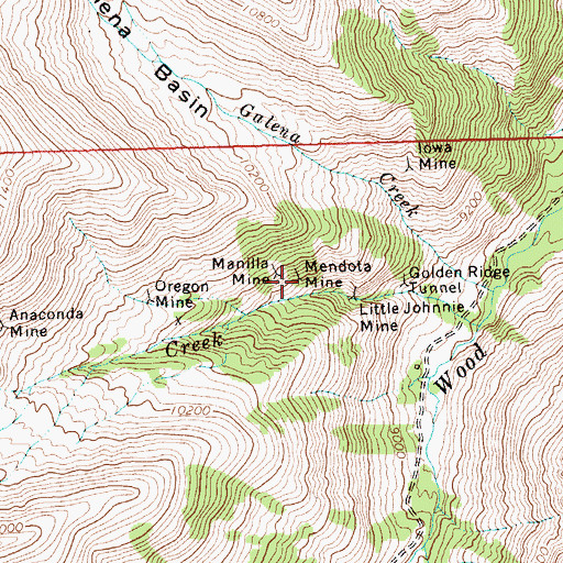 Topographic Map of Mendota Mine, WY