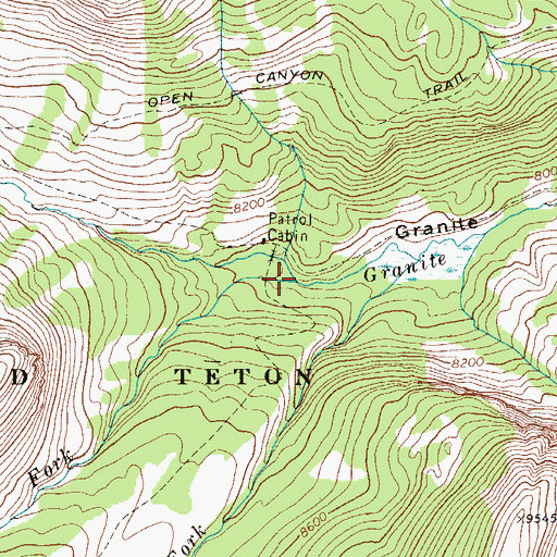 Topographic Map of Middle Fork Granite Creek, WY