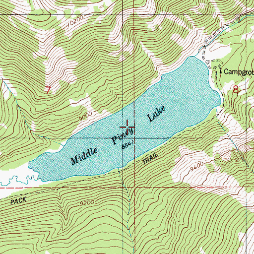 Topographic Map of Middle Piney Lake, WY