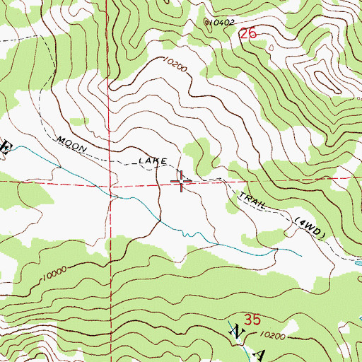 Topographic Map of Moon Lake Trail, WY