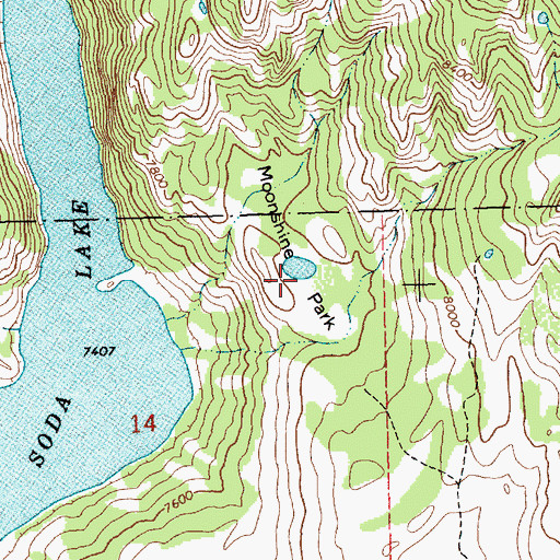 Topographic Map of Moonshine Park, WY