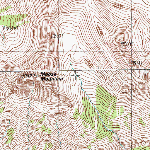 Topographic Map of Moose Mountain, WY