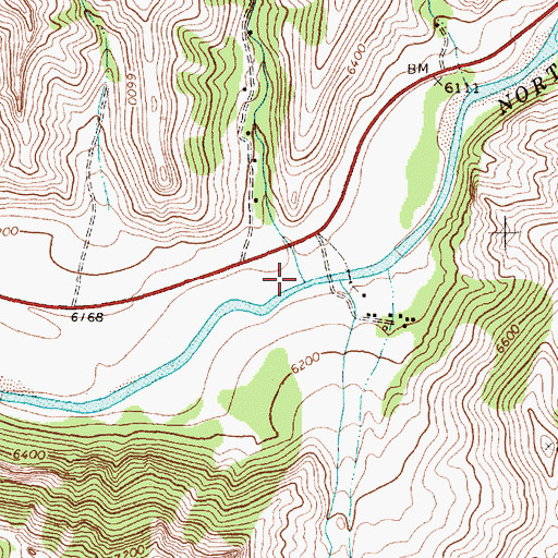 Topographic Map of Moss Creek, WY
