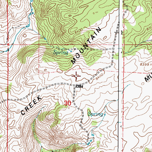 Topographic Map of Mule Creek Mountain, WY