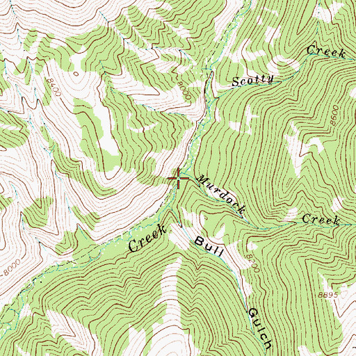 Topographic Map of Murdock Creek, WY