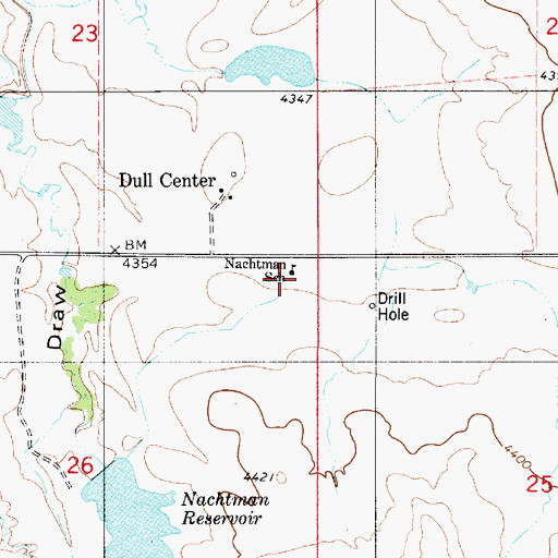 Topographic Map of Nachtman School, WY