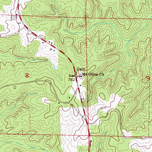 Topographic Map of Mount Olive Church, AL