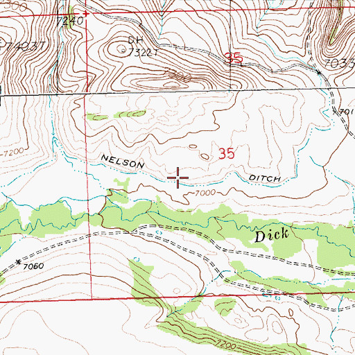 Topographic Map of Nelson Ditch, WY