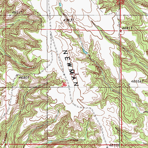 Topographic Map of Newman Divide, WY
