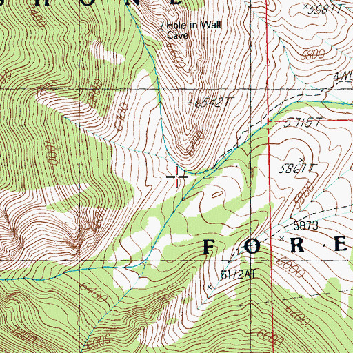Topographic Map of North Bennett Creek, WY