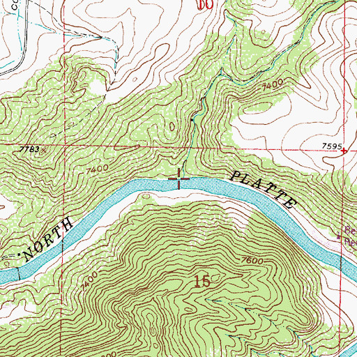 Topographic Map of North Cottonwood Creek, WY