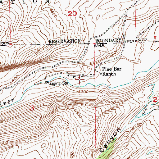 Topographic Map of North Fork Canyon, WY