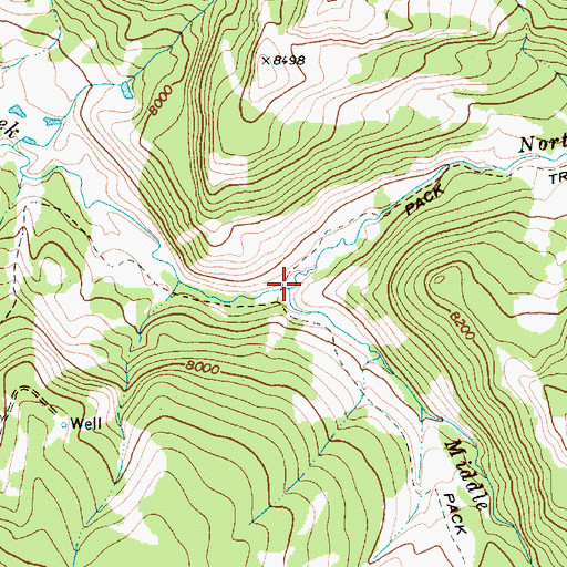 Topographic Map of North Fork Ditch Creek, WY