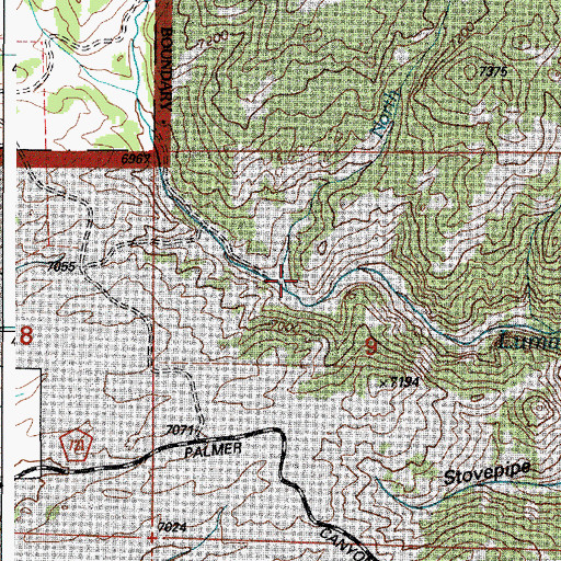 Topographic Map of North Fork Luman Creek, WY