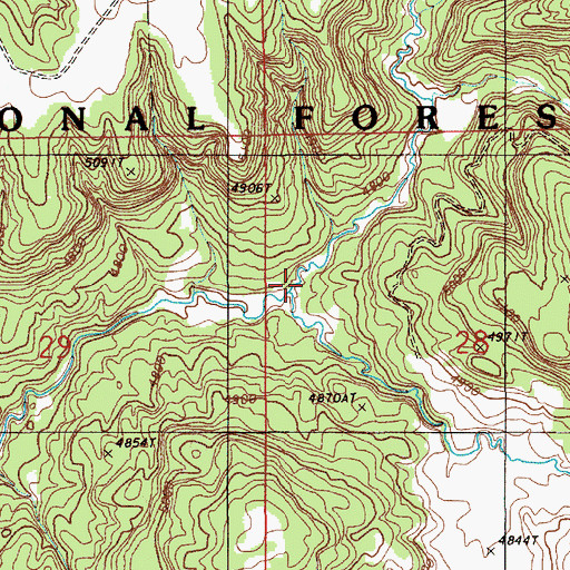 Topographic Map of North Fork Miller Creek, WY