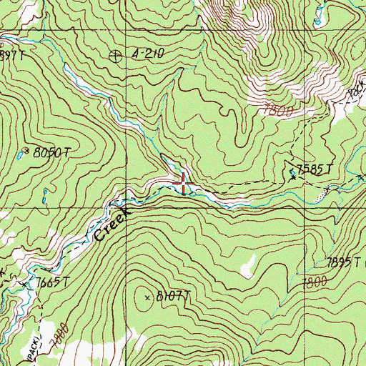 Topographic Map of North Fork Rodent Creek, WY
