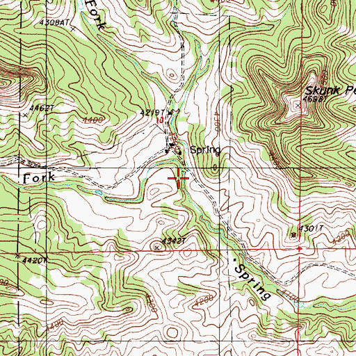 Topographic Map of North Fork Spring Creek, WY