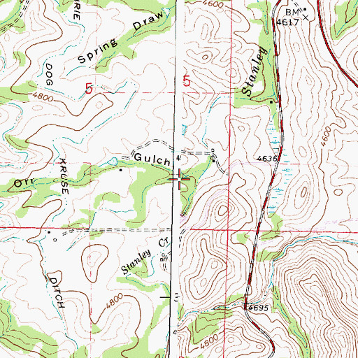 Topographic Map of Orr Gulch, WY