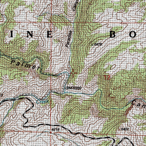 Topographic Map of Paradise Canyon, WY