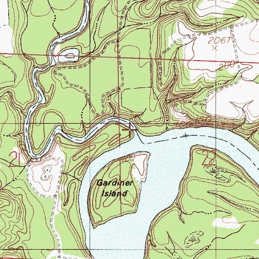 Topographic Map of Mulberry Creek, AL