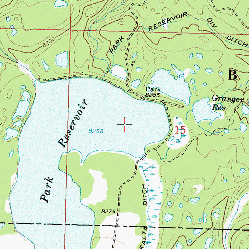 Topographic Map of Park Reservoir, WY