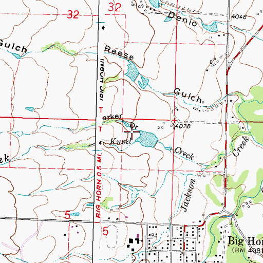 Topographic Map of Parker Draw, WY