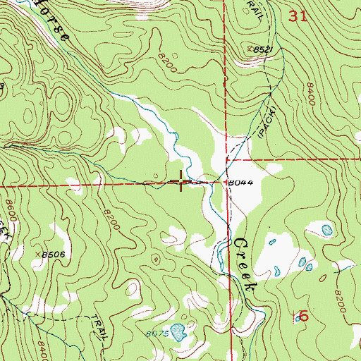 Topographic Map of Parque Creek, WY