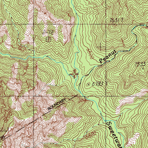 Topographic Map of Peanut Creek, WY