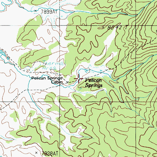Topographic Map of Pelican Springs, WY