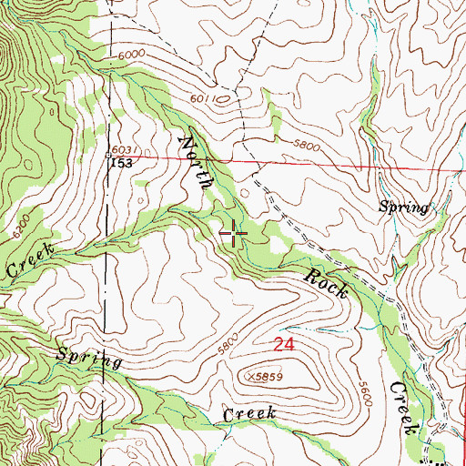 Topographic Map of Pheasant Creek, WY