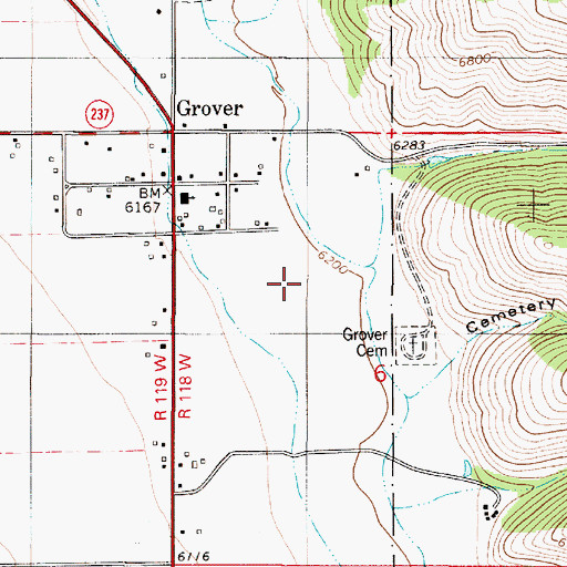 Topographic Map of Phillips Creek, WY