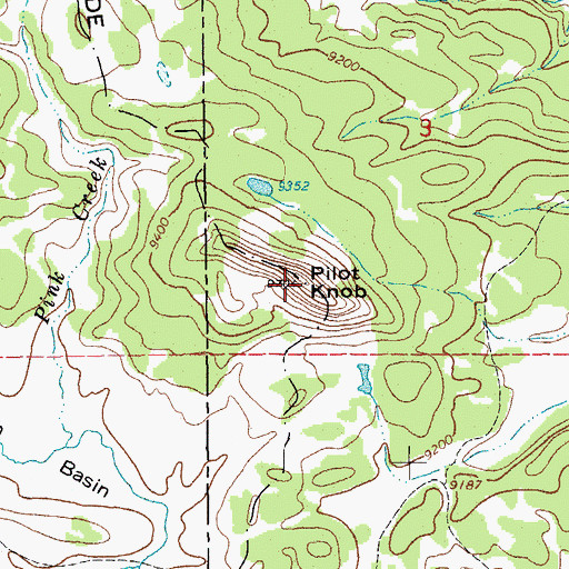 Topographic Map of Pilot Knob, WY