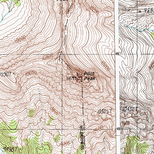 Topographic Map of Pilot Peak, WY