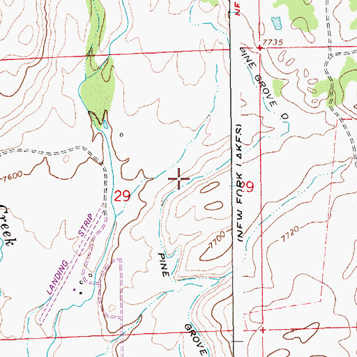 Topographic Map of Pine Grove Ditch, WY