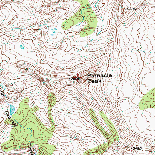 Topographic Map of Pinnacle Peak, WY