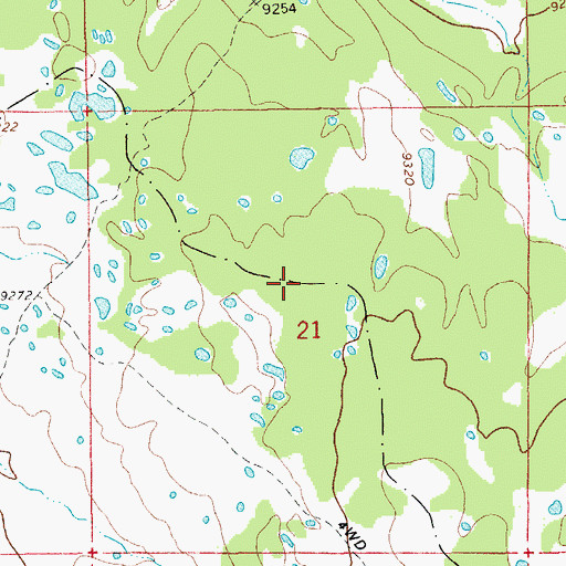 Topographic Map of Pion Ridge, WY
