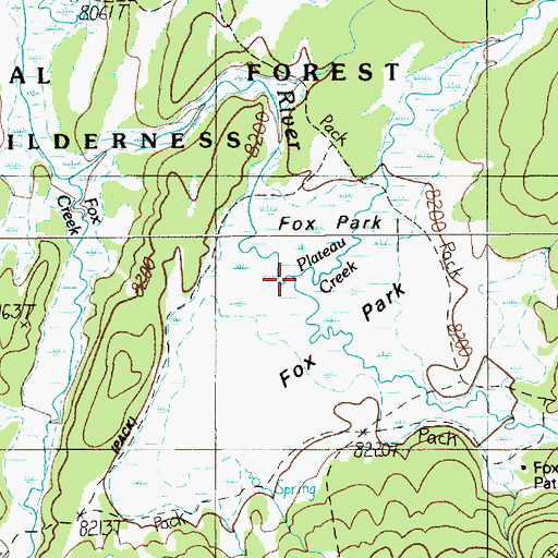 Topographic Map of Plateau Creek, WY