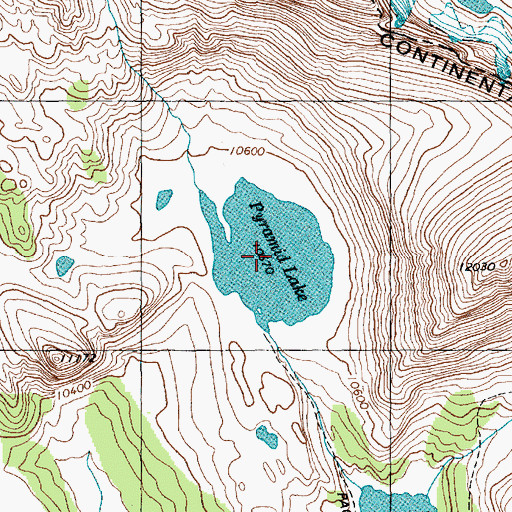 Topographic Map of Pyramid Lake, WY
