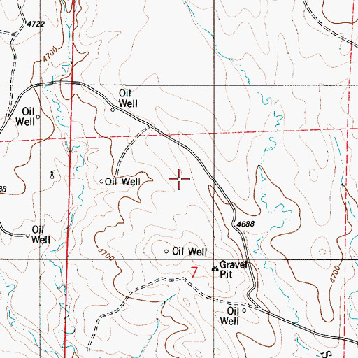 Topographic Map of Quest Oil Field, WY